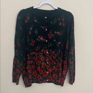 Floral Button-Up Cardigan